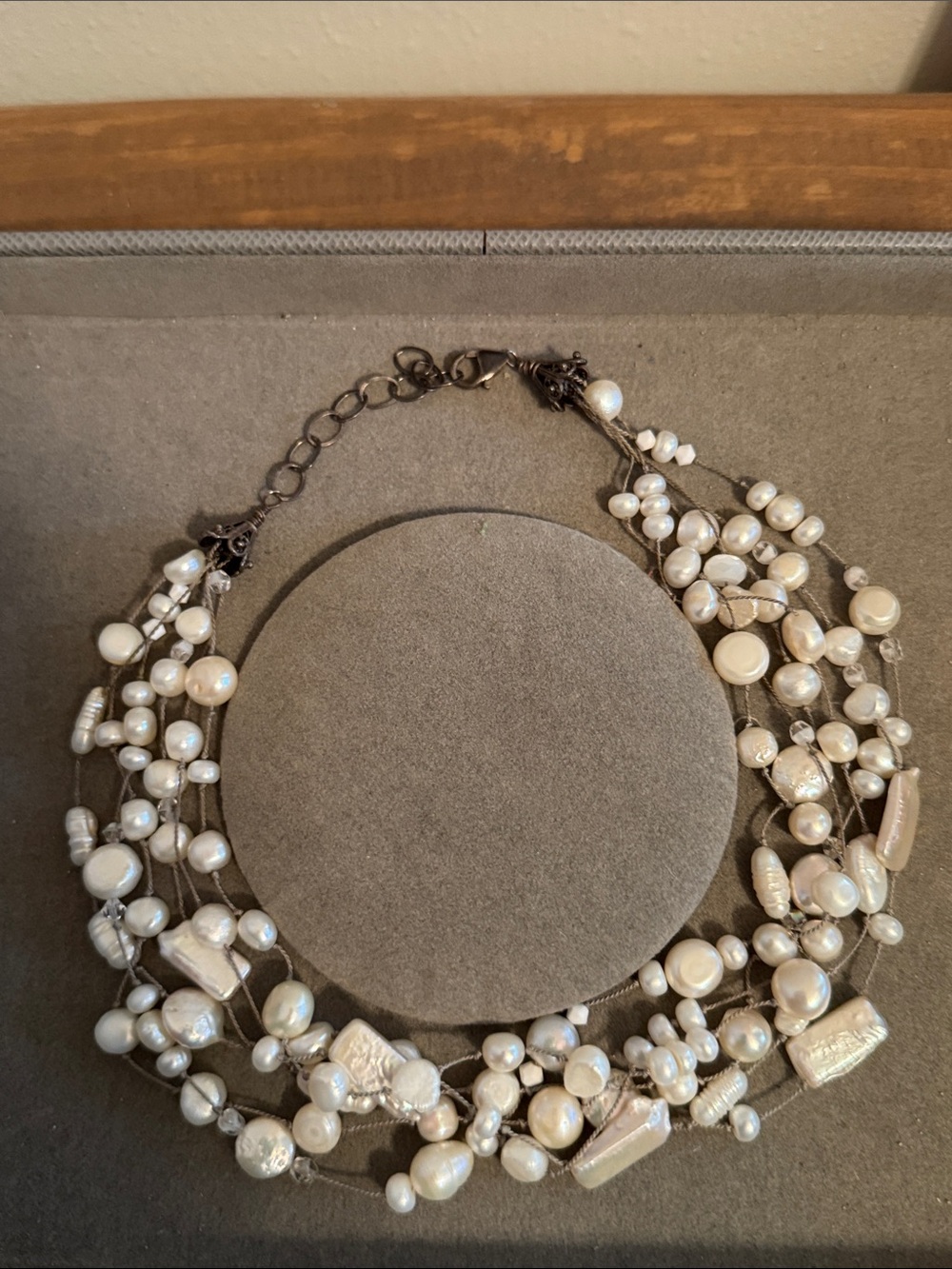 Multi-Strand White Pearl Beaded Necklace - Women Jewelry